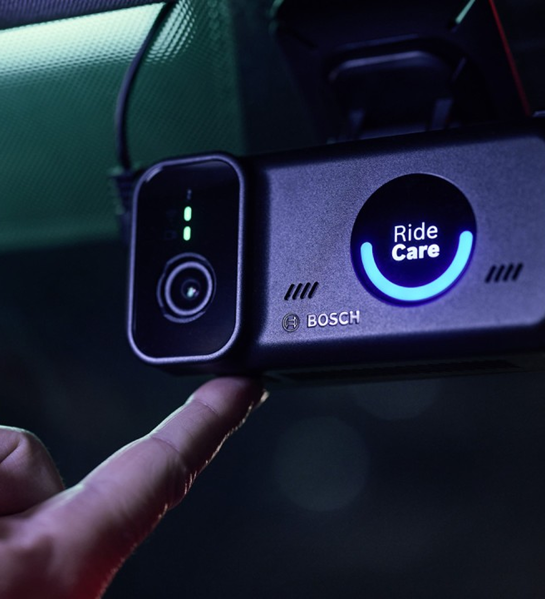 RideCare companion device, installed in a car windshield