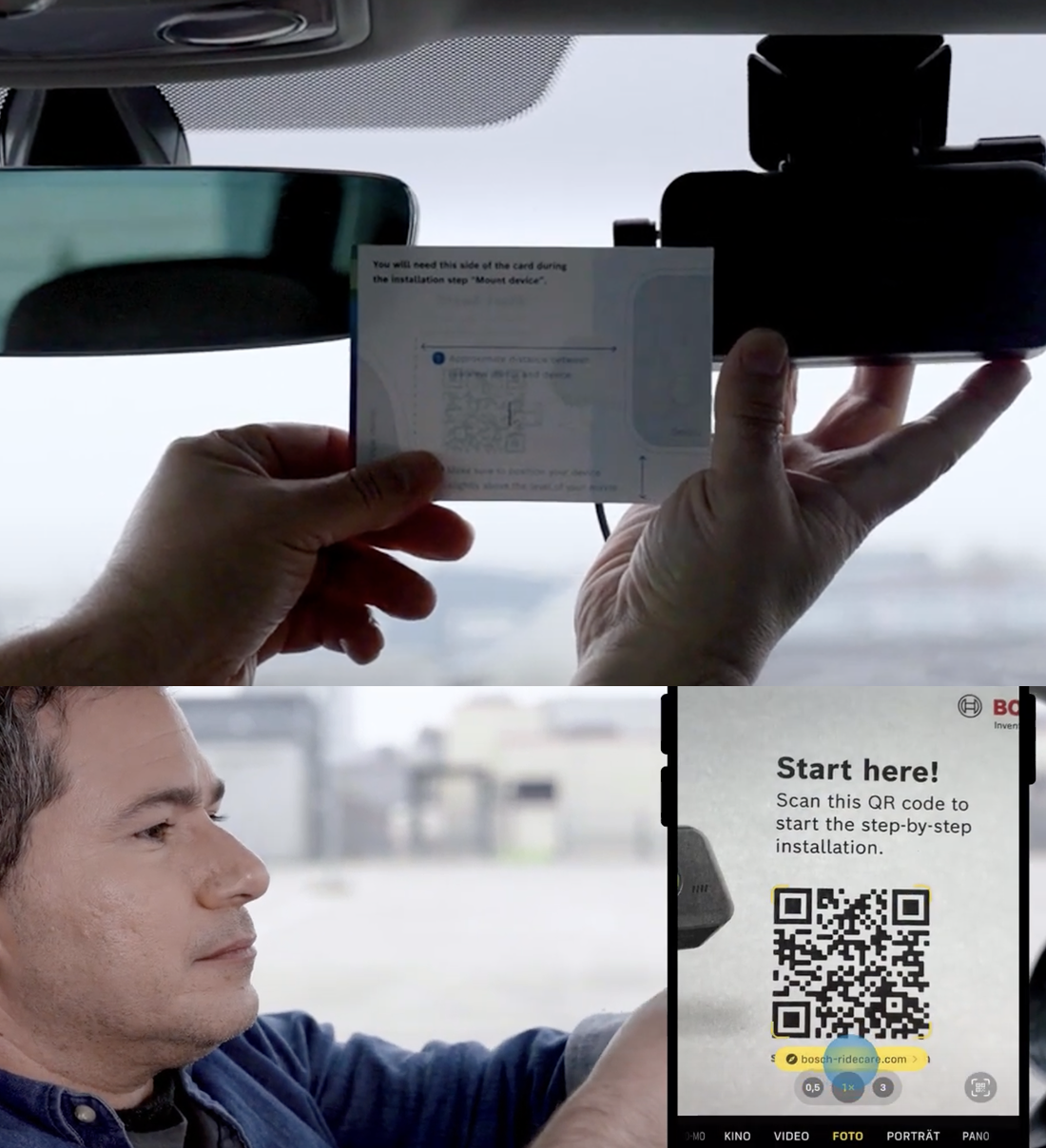 Installation process of the RideCare device